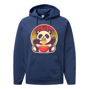 Cute Retro Ramen Noodle Panda Performance Fleece Hoodie