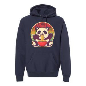 Cute Retro Ramen Noodle Panda Premium Hoodie