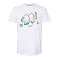 Cute Ribbon Heart Flying Birds Softstyle® CVC T-Shirt