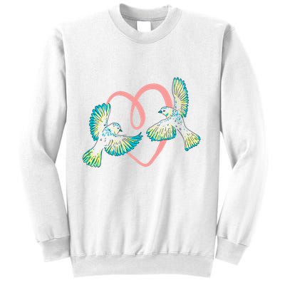 Cute Ribbon Heart Flying Birds Sweatshirt