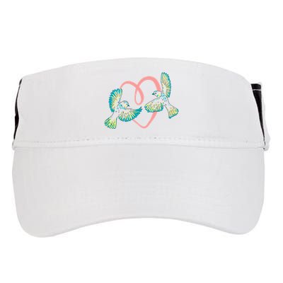 Cute Ribbon Heart Flying Birds Adult Drive Performance Visor