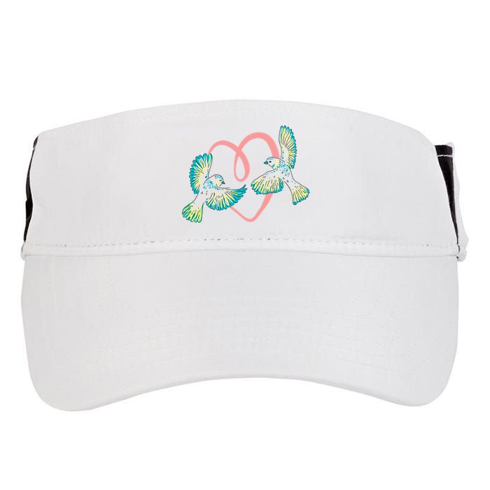 Cute Ribbon Heart Flying Birds Adult Drive Performance Visor