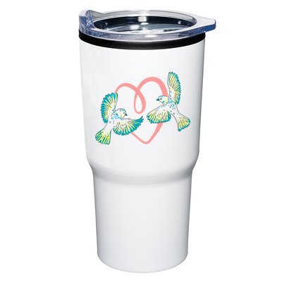 Cute Ribbon Heart Flying Birds Tumbler