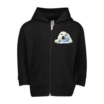 Cute Seal Wildlife Toddler Zip Fleece Hoodie