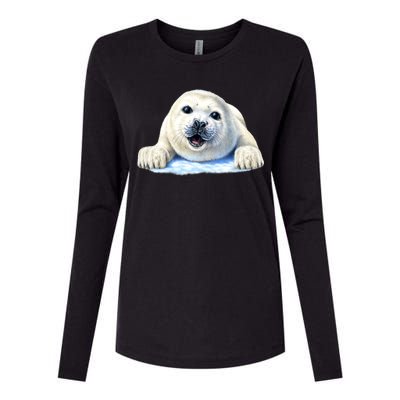 Cute Seal Wildlife Womens Cotton Relaxed Long Sleeve T-Shirt