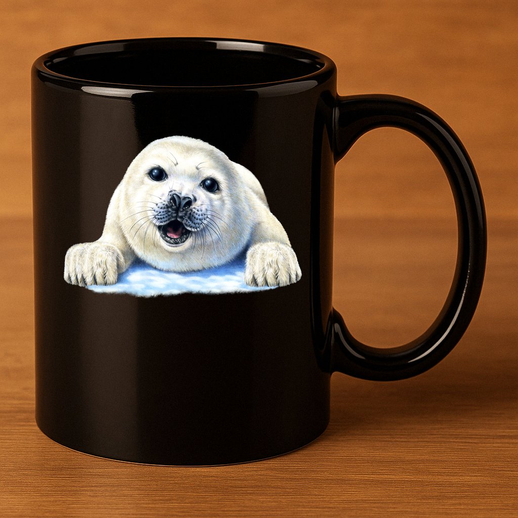 Cute Seal Wildlife 11oz C Handle Ceramic Mug
