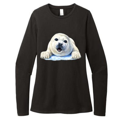 Cute Seal Wildlife Womens CVC Long Sleeve Shirt