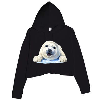 Cute Seal Wildlife Crop Fleece Hoodie