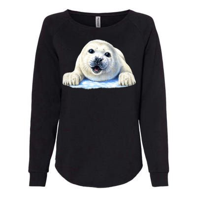 Cute Seal Wildlife Womens California Wash Sweatshirt