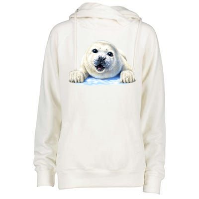 Cute Seal Wildlife Womens Funnel Neck Pullover Hood