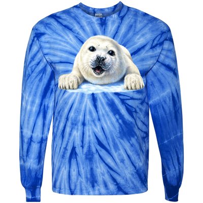 Cute Seal Wildlife Tie-Dye Long Sleeve Shirt