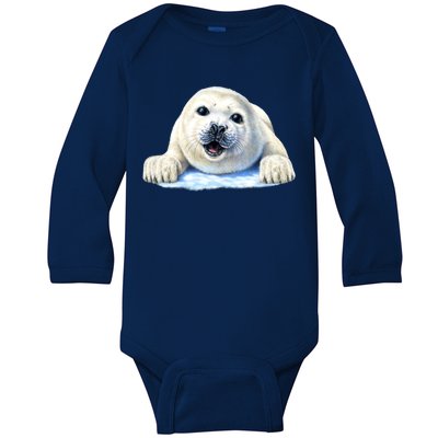 Cute Seal Wildlife Baby Long Sleeve Bodysuit