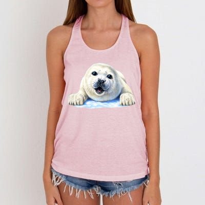 Cute Seal Wildlife Women's Knotted Racerback Tank