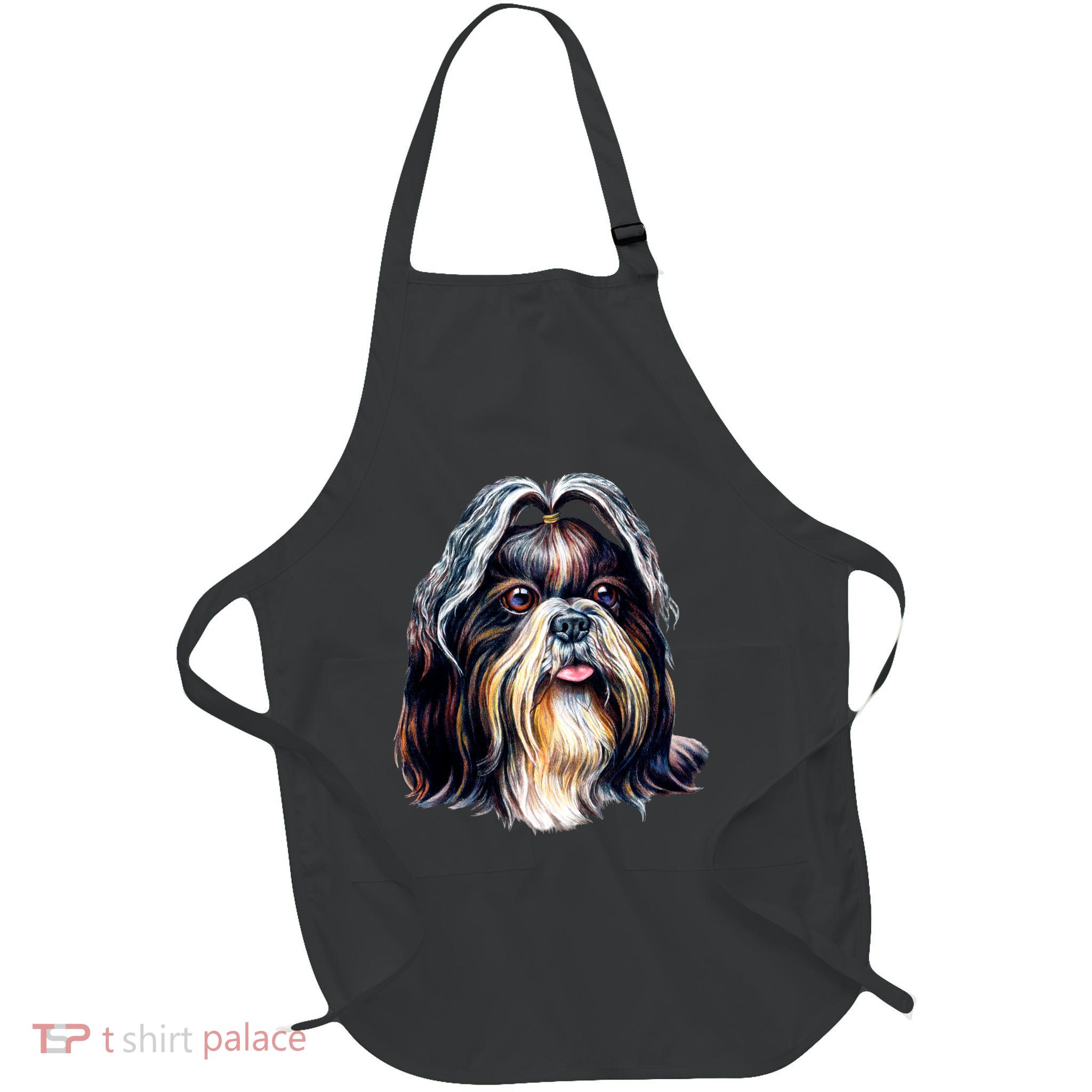 Cute Shih Tzu Full-Length Apron With Pockets