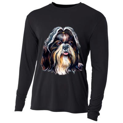 Cute Shih Tzu Cooling Performance Long Sleeve Crew