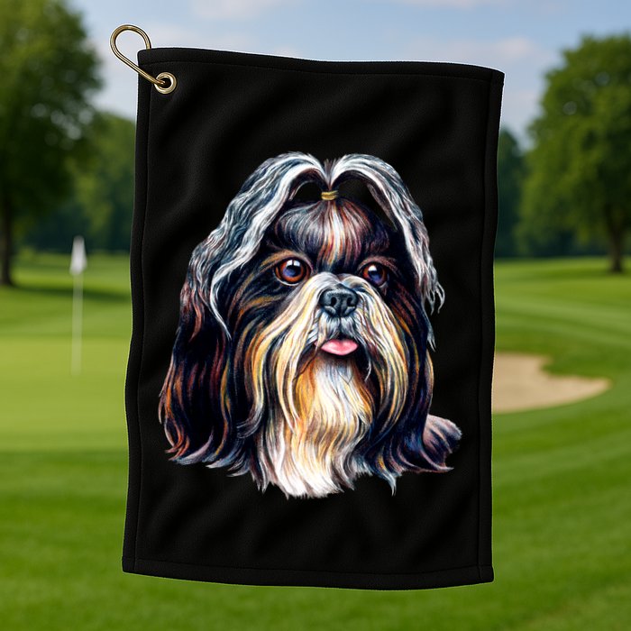 Cute Shih Tzu Golf Towel