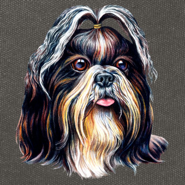 Cute Shih Tzu Cotton Canvas Backpack