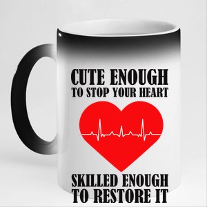 Cute Skilled Nurse 11oz Black Color Changing Mug