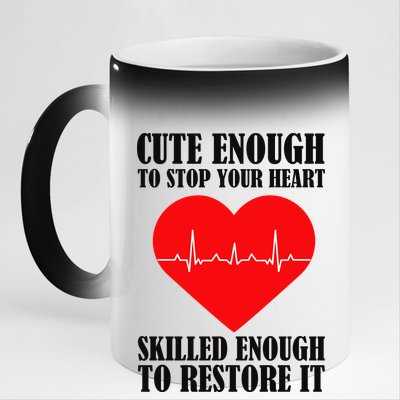 Cute Skilled Nurse 11oz Black Color Changing Mug