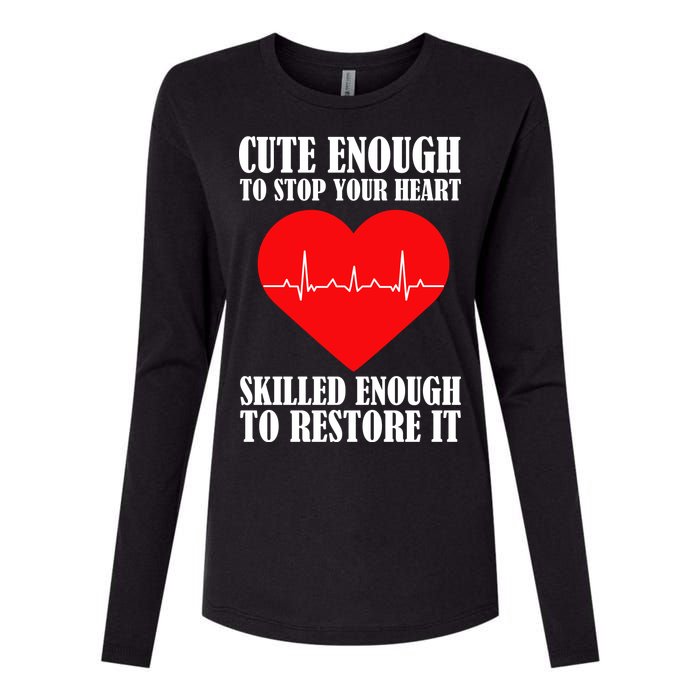 Cute Skilled Nurse Womens Cotton Relaxed Long Sleeve T-Shirt