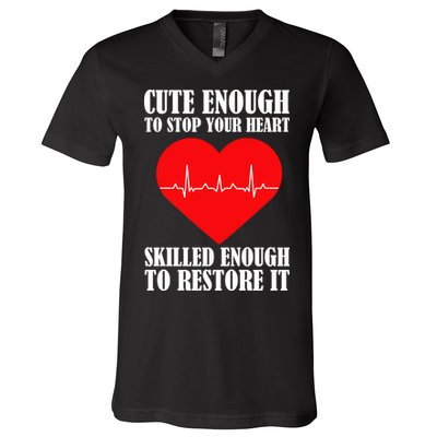 Cute Skilled Nurse V-Neck T-Shirt
