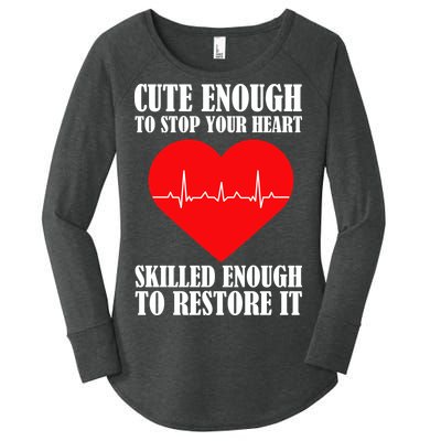 Cute Skilled Nurse Women's Perfect Tri Tunic Long Sleeve Shirt