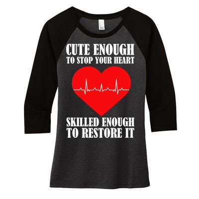 Cute Skilled Nurse Women's Tri-Blend 3/4-Sleeve Raglan Shirt