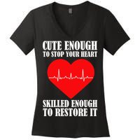 Cute Skilled Nurse Women's V-Neck T-Shirt