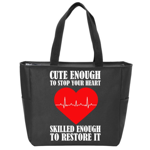 Cute Skilled Nurse Zip Tote Bag