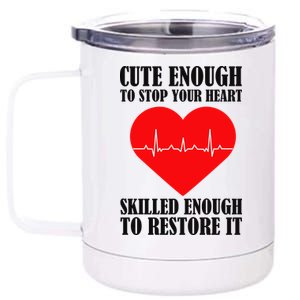 Cute Skilled Nurse 12 oz Stainless Steel Tumbler Cup