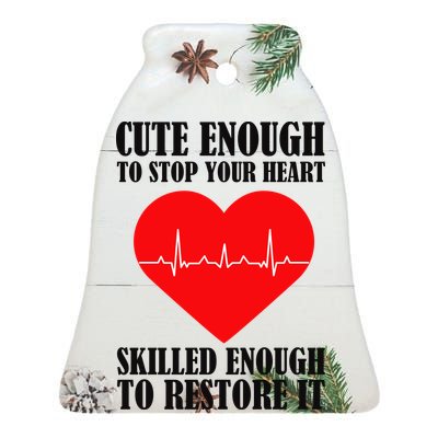 Cute Skilled Nurse Ceramic Bell Ornament