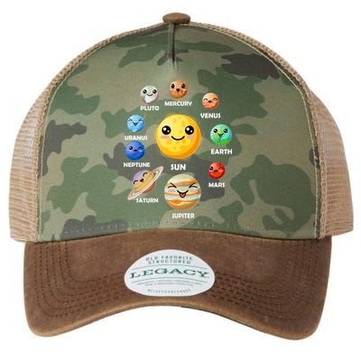 Cute Solar System Emoji Legacy Tie Dye Trucker Hat