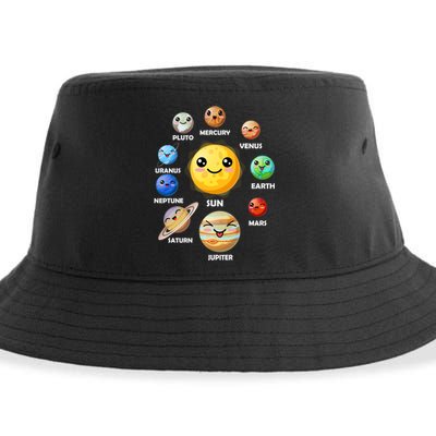 Cute Solar System Emoji Sustainable Bucket Hat