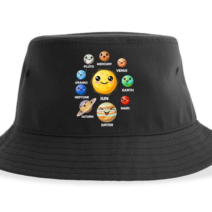 Cute Solar System Emoji Sustainable Bucket Hat