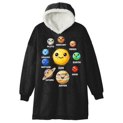Cute Solar System Emoji Hooded Wearable Blanket