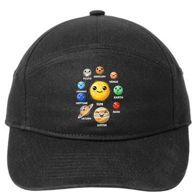 Cute Solar System Emoji 7-Panel Snapback Hat