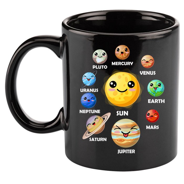 Cute Solar System Emoji 11oz C Handle Ceramic Mug