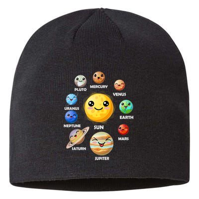 Cute Solar System Emoji Sustainable Beanie