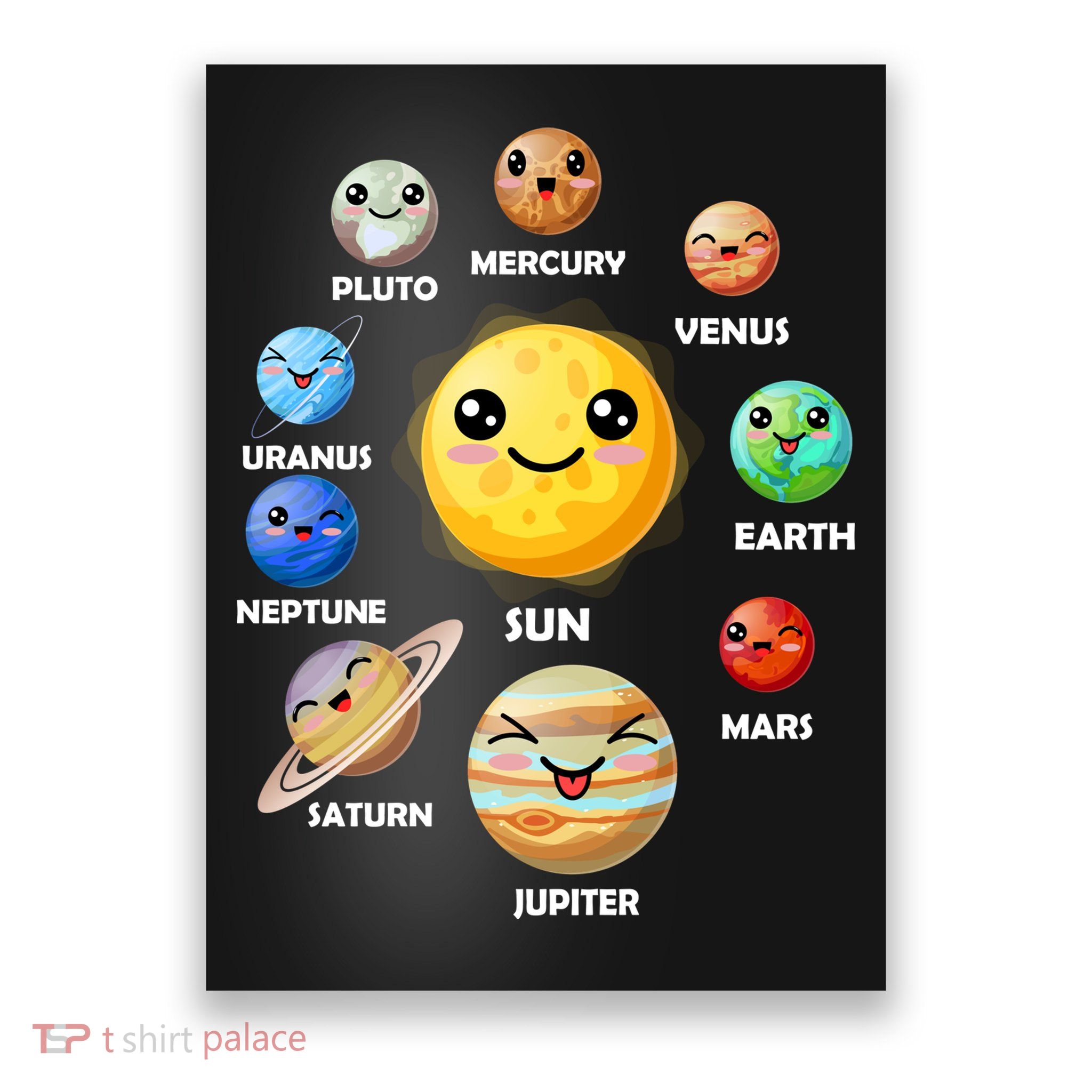 Cute Solar System Emoji Poster