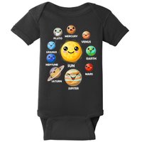 Cute Solar System Emoji Baby Bodysuit