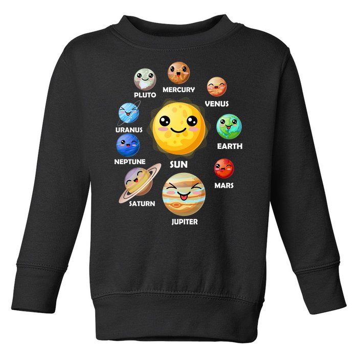 Cute Solar System Emoji Toddler Sweatshirt