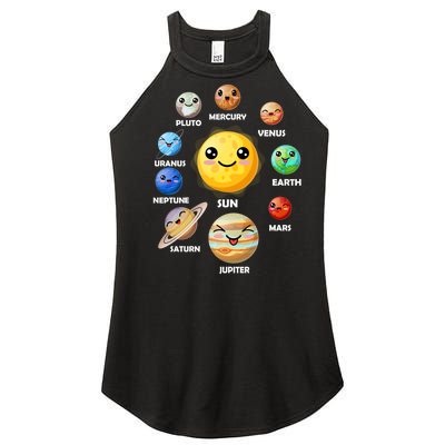 Cute Solar System Emoji Women’s Perfect Tri Rocker Tank