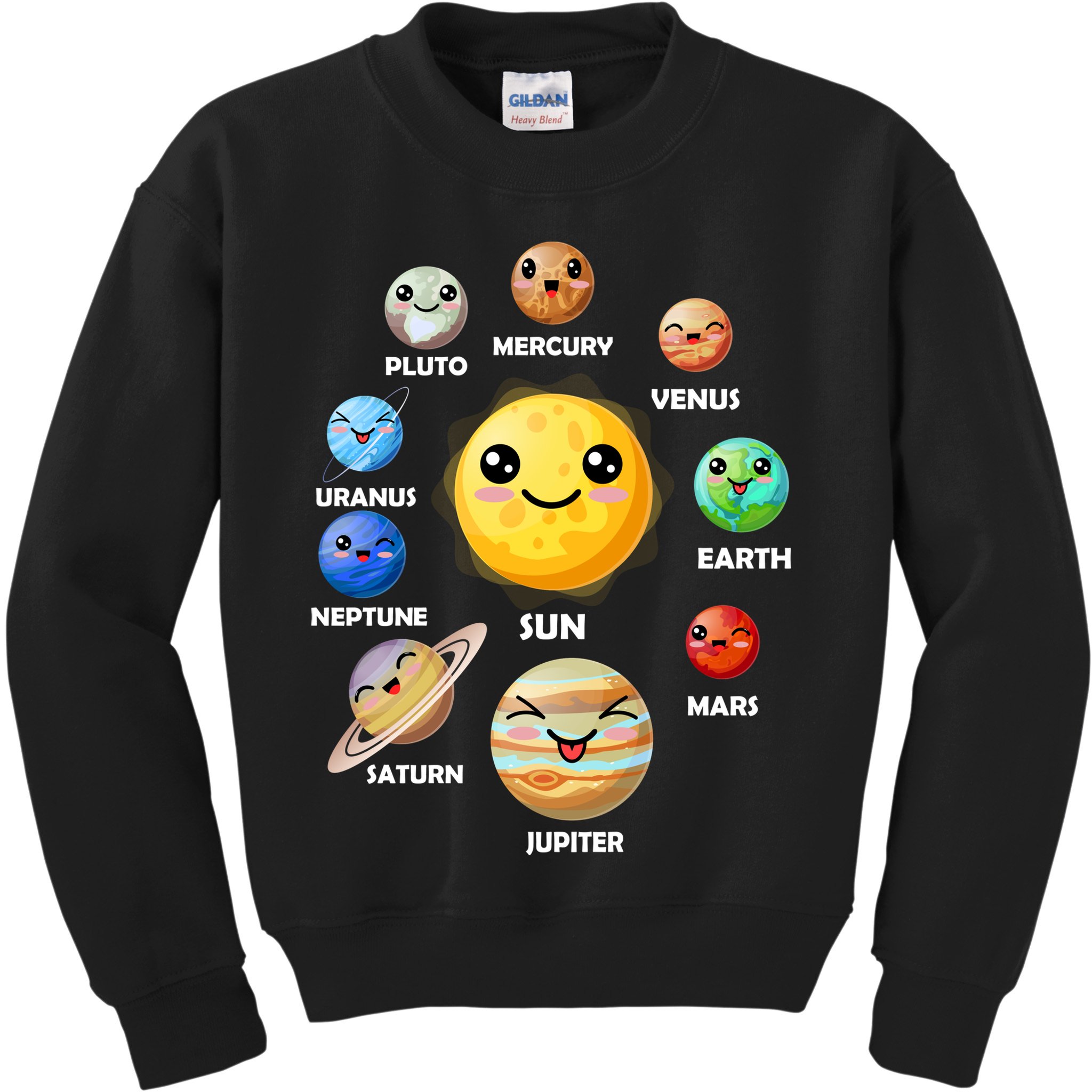 Cute Solar System Emoji Kids Sweatshirt