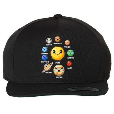 Cute Solar System Emoji Wool Snapback Cap