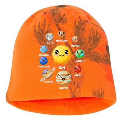 Cute Solar System Emoji Kati - Camo Knit Beanie