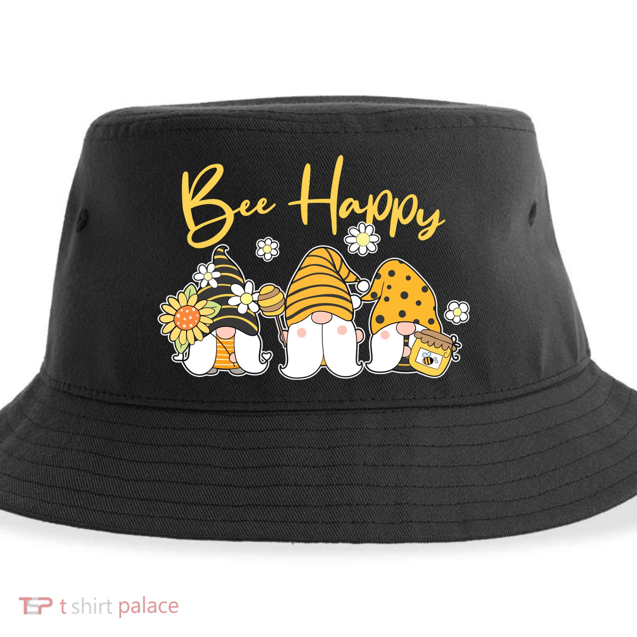 Cute Spring Bee Happy Gnomes Sustainable Bucket Hat