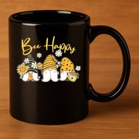 Cute Spring Bee Happy Gnomes 11oz C Handle Ceramic Mug