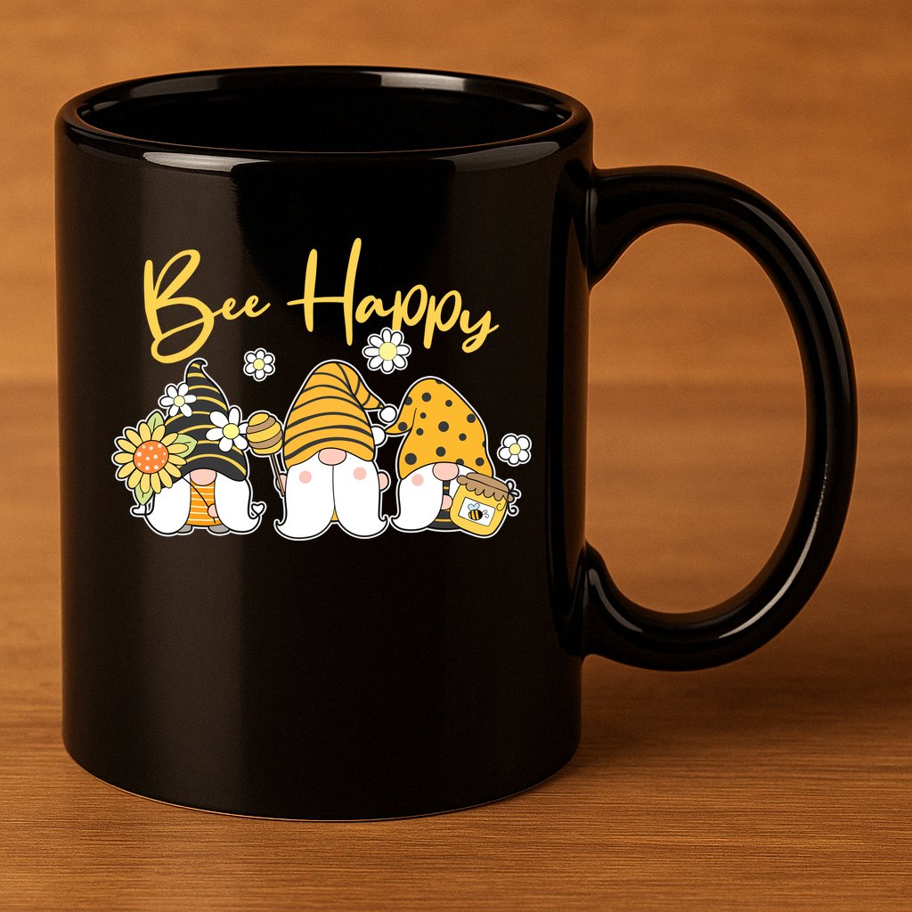 Cute Spring Bee Happy Gnomes 11oz C Handle Ceramic Mug