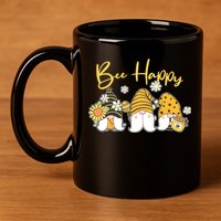 Cute Spring Bee Happy Gnomes 11oz C Handle Ceramic Mug