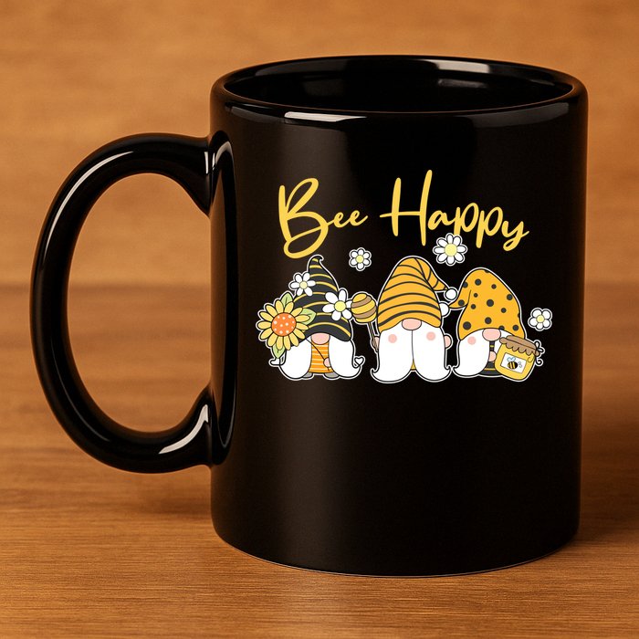 Cute Spring Bee Happy Gnomes 11oz C Handle Ceramic Mug